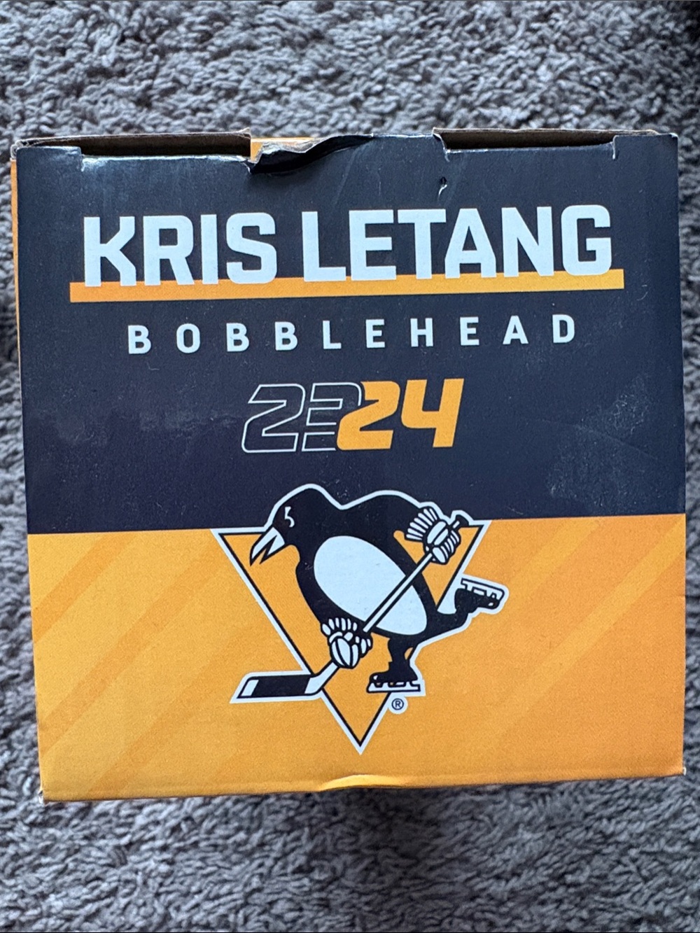 Kris Letang Bobblehead in Box - Black and Gold Collectible Packaging